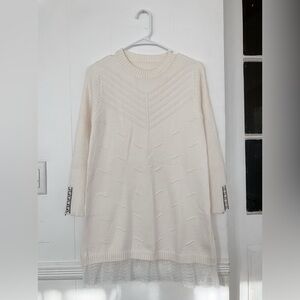 Long Sweater with lace for women